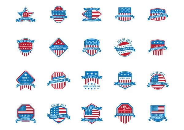 Usa Unabhängigkeitstag Banner Sammlung Illustration — Stockvektor