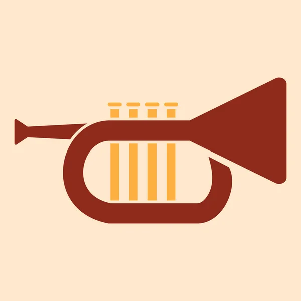 Trumpet Flat Icon Vector Illustration — Stock Vector