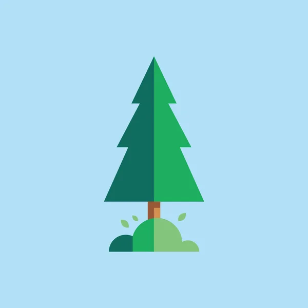 Icono Plano Del Árbol Navidad — Vector de stock