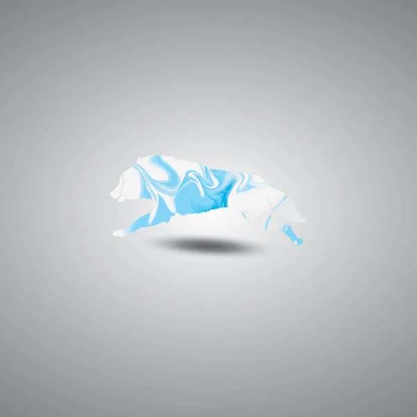 Illustration Vectorielle Abstraite Bleue Blanche Une Baleine Volante — Image vectorielle