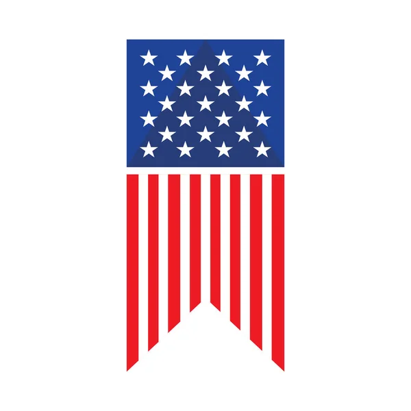 Illustrazione Vettoriale Della Bandiera Americana — Vettoriale Stock