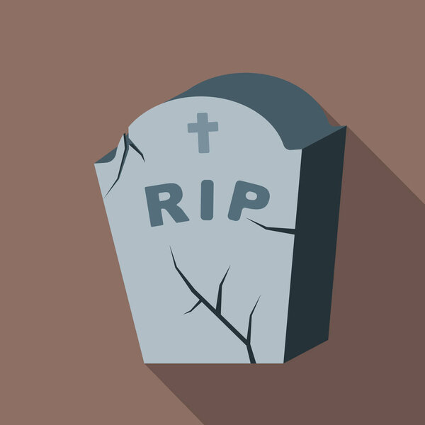 Значок могилы. Векторная иллюстрация символов Хэллоуина.