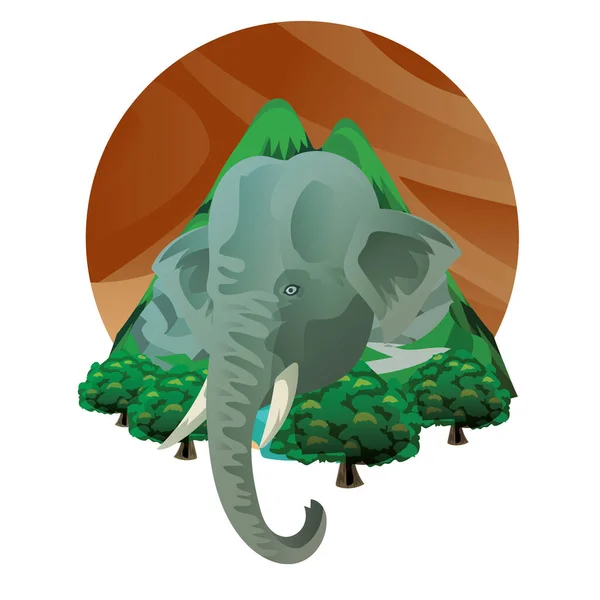 Illustrazione Vettoriale Dell Icona Dell Elefante — Vettoriale Stock