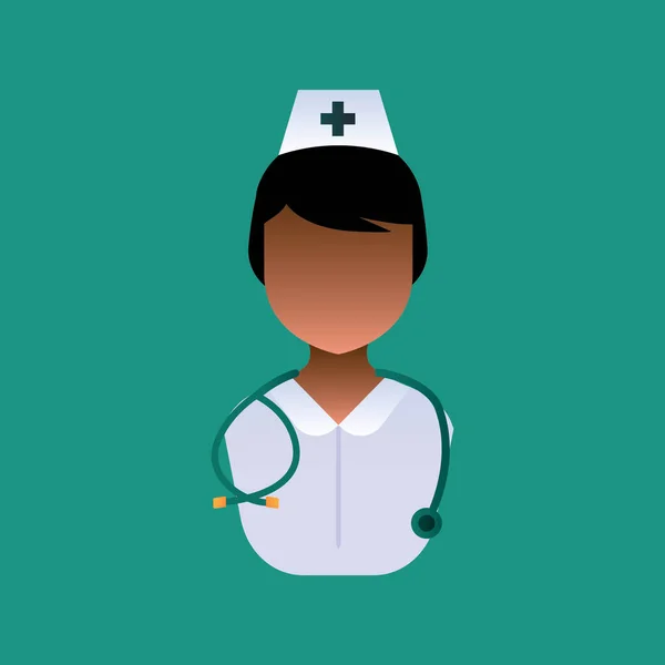 Sjuksköterska Avatar Ikon Vektor Illustration Design — Stock vektor