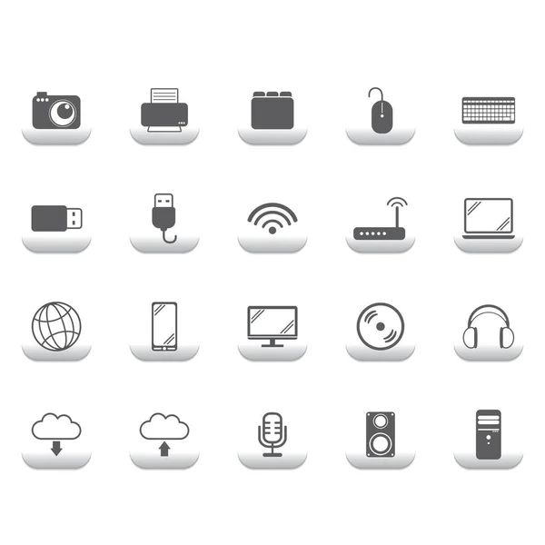 Computer Icon Set Flaches Symbol Vektorillustration — Stockvektor