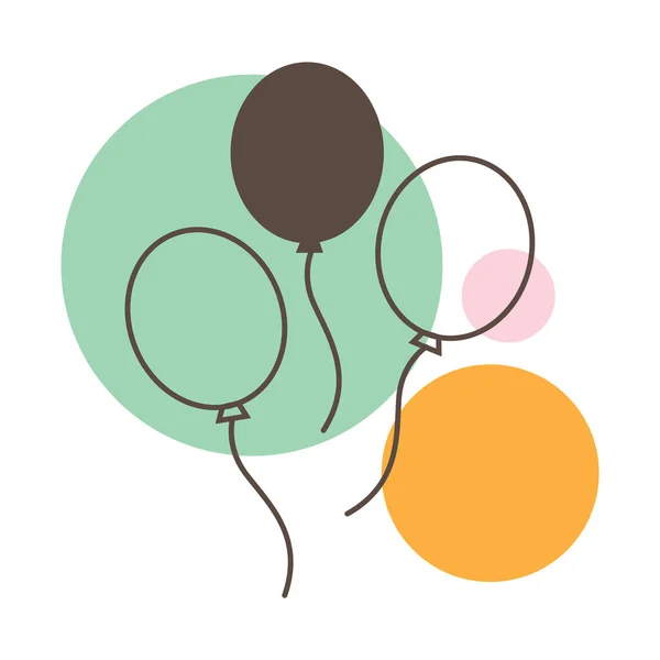 Balloons Icon Vector Illustration — Stock Vector