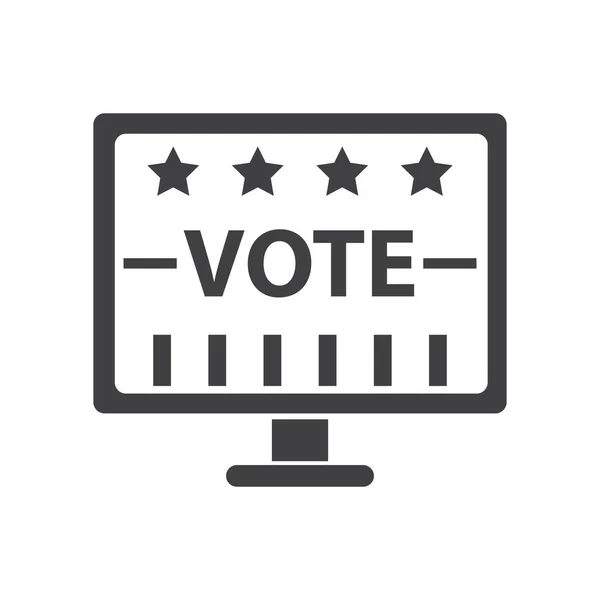 Election Monitor Flat Icon Vector Illustration — Stock Vector