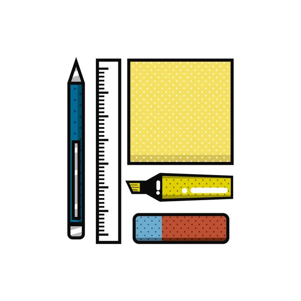 School Supplies Isolated Icon Vector Illustration Design — Stock Vector