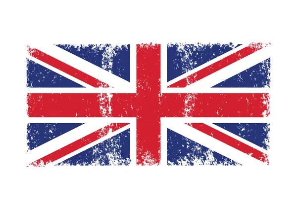 Birleşik Krallık Bayrağının Grunge Vektör Illüstrasyonu — Stok Vektör