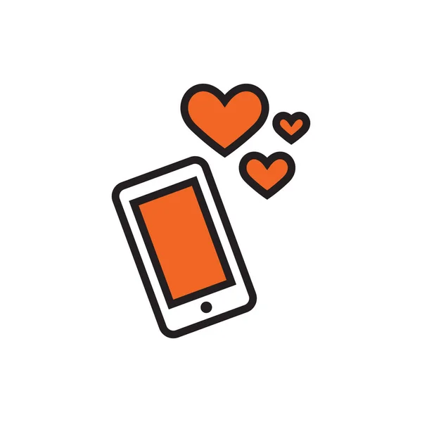 Smartphone Icon Heart — Stock Vector