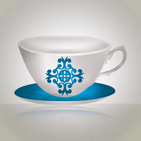 Vector Ilustración Una Taza Porcelana — Vector de stock