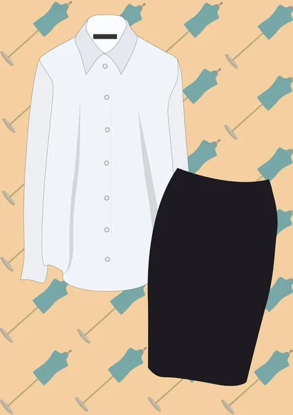 Blouse Skirt Stylized Vector Illustration — Stock Vector