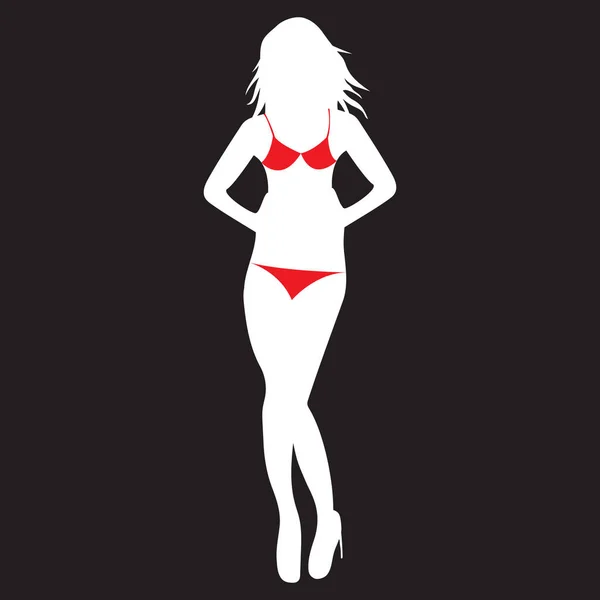 Vrouw Bikini Design Vector Illustratie — Stockvector