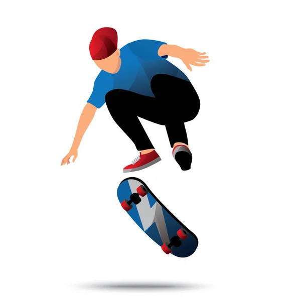 Vectorillustratie Van Een Man Met Skateboard — Stockvector