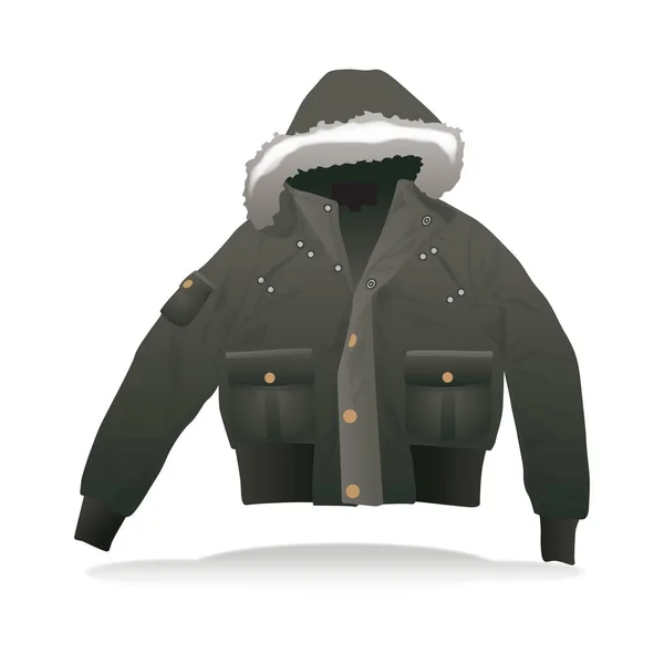 Зимняя Куртка Векторная Иллюстрация Дизайна — стоковый вектор