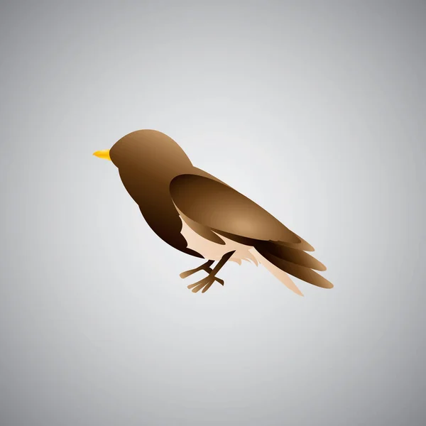 Pájaro Silueta Icono Vector Ilustración — Vector de stock