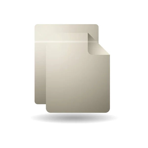 Icône Papier Blanc Sur Fond Blanc — Image vectorielle