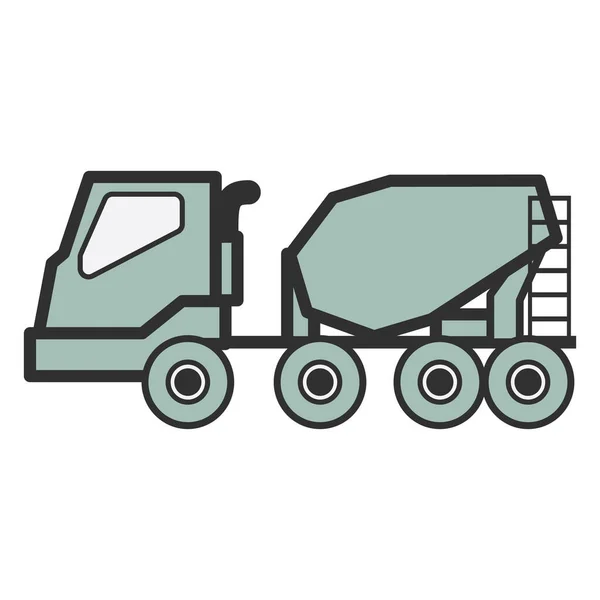 Concrete Mixaggio Camion Icona Piatta Illustrazione Vettoriale — Vettoriale Stock