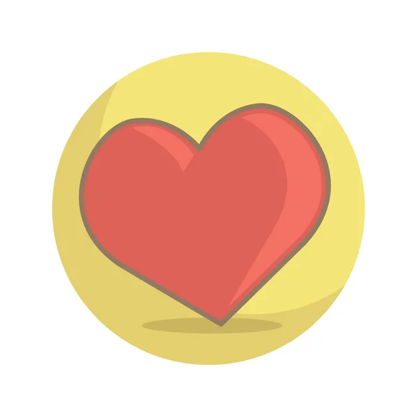 Icono Del Corazón Estilo Dibujos Animados Aislado Sobre Fondo Blanco — Vector de stock