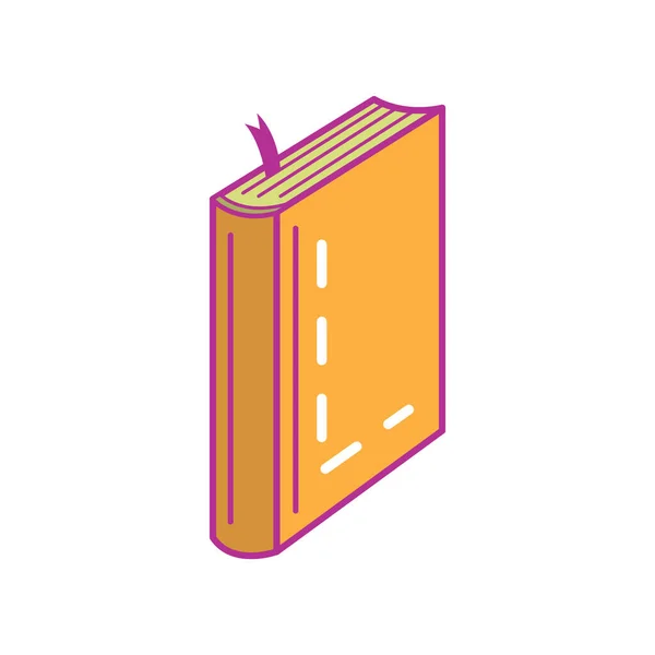Düz Renkli Kitap Simgesi Kütüphane Kitapları Okumak — Stok Vektör