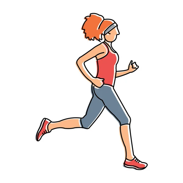 Mujer Corriendo Ilustración Vectorial Estilizada — Vector de stock