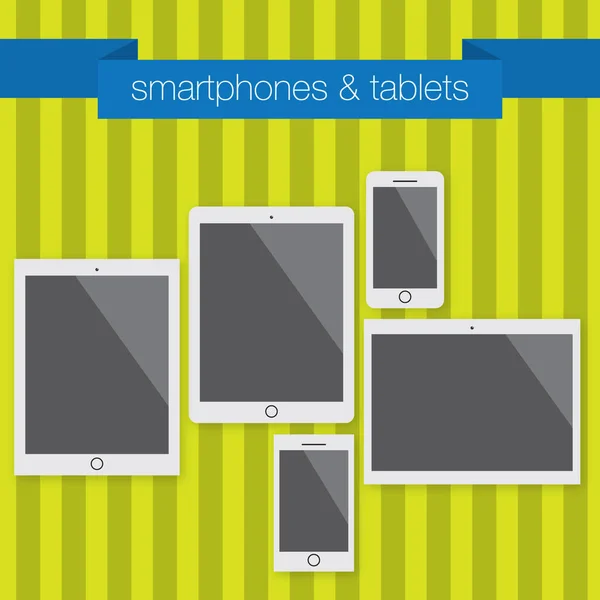 Smartphones Tablets Gestileerde Vector Illustratie — Stockvector