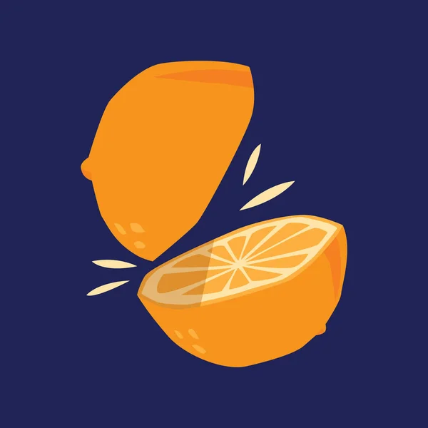 Ícone Ilustração Vetor Laranja Fatiado — Vetor de Stock