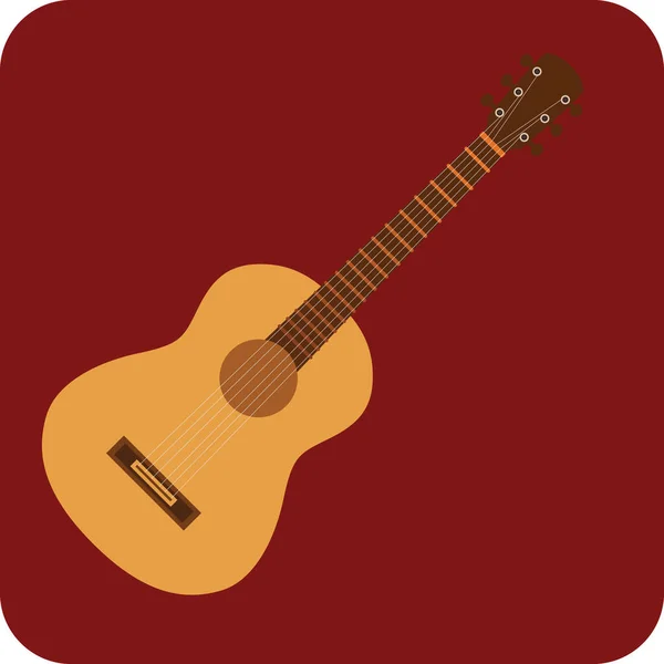 Guitar Flat Icon Vector Illustration — Stock Vector