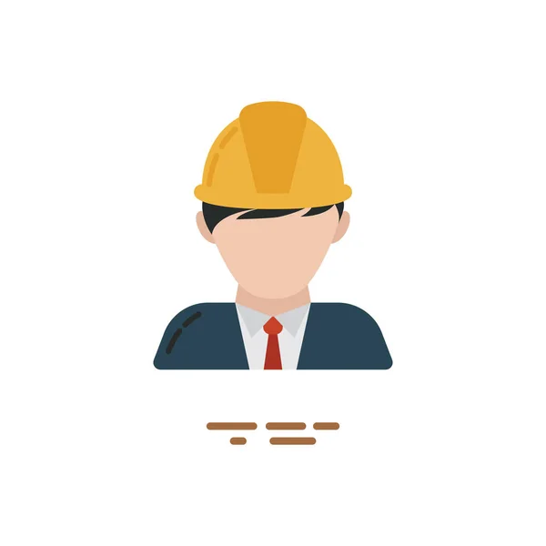 Engineer Flat Icon Vector Illustration — Stock Vector