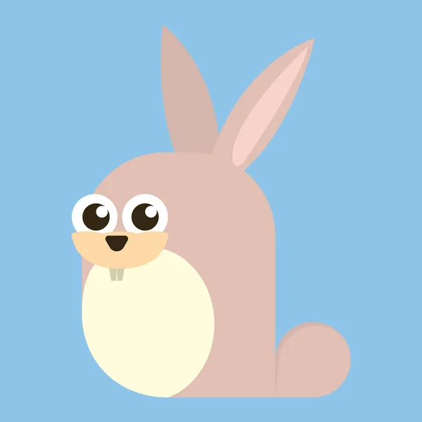 青い背景に耳のある可愛いウサギ — ストックベクタ
