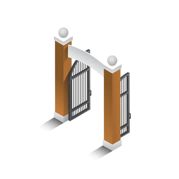 Vector Ilustración Una Puerta Con Una Casa — Vector de stock