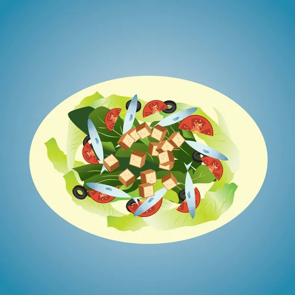 Salade Illustration Vectorielle Stylisée — Image vectorielle