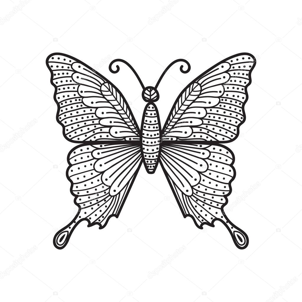 Butterfly  flat icon, vector illustration