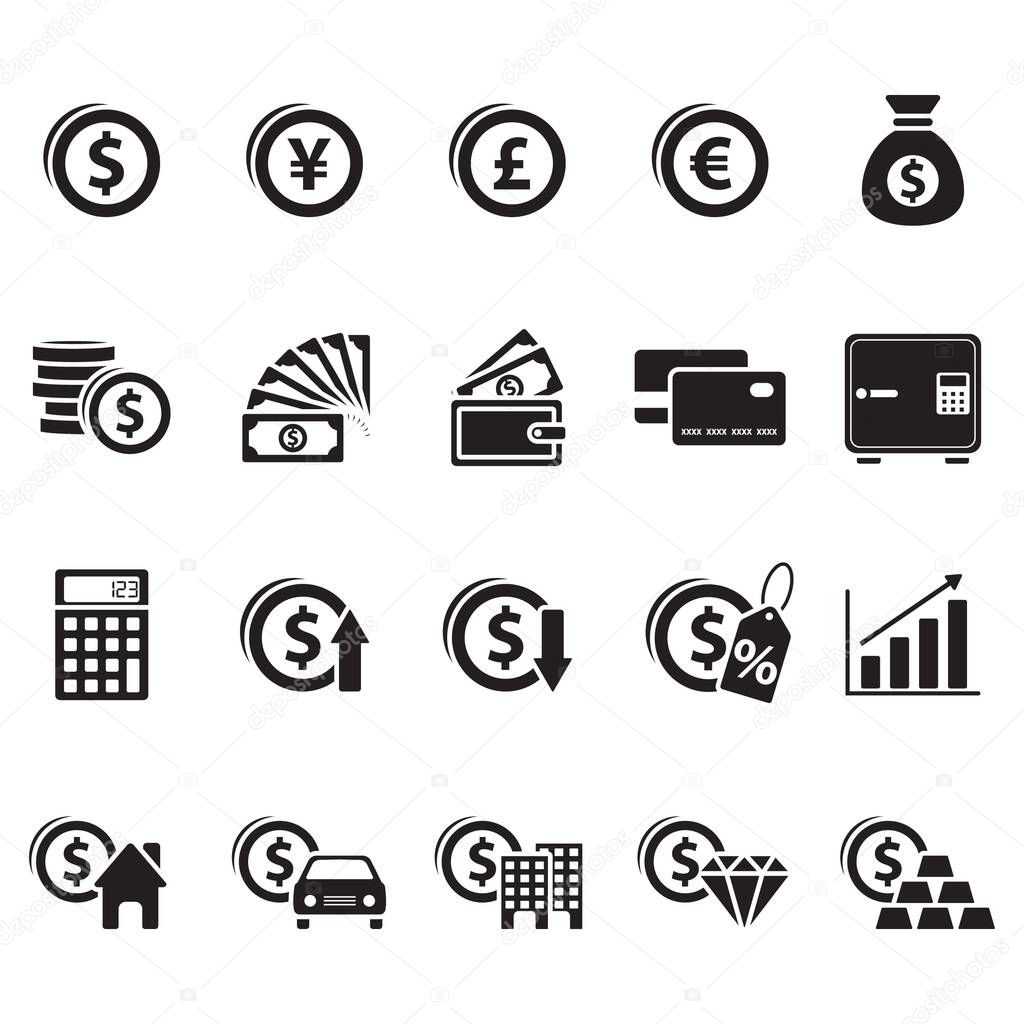 A money icons flat icon, vector illustration.