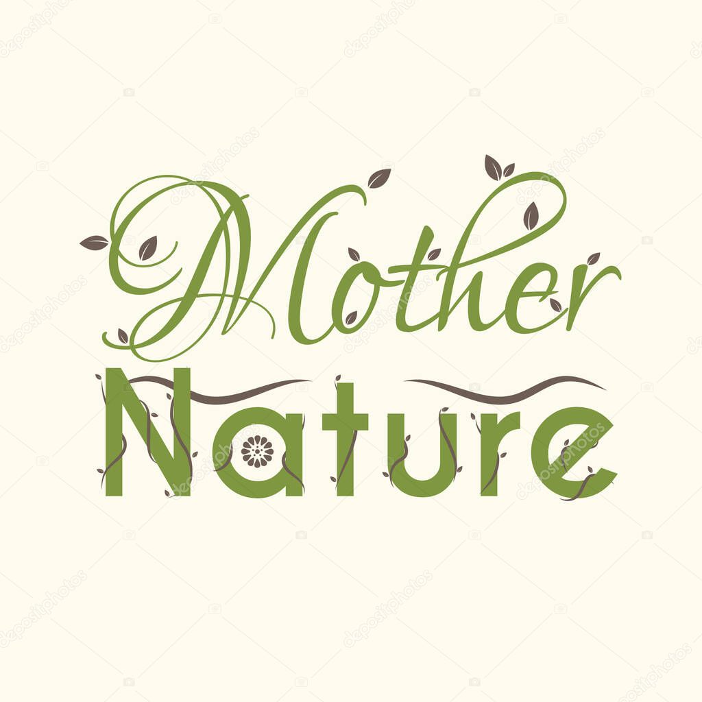 Mother nature label flat icon, vector illustration