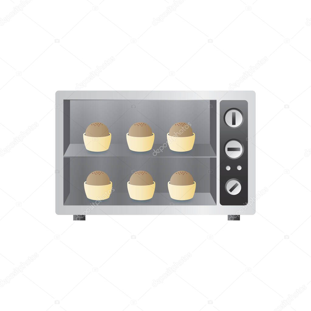 Electric oven  flat icon, vector illustration