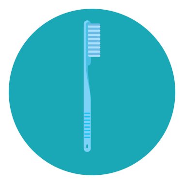 Düz daire izole edilmiş vektör illüstrasyonunda diş fırçası simgesi