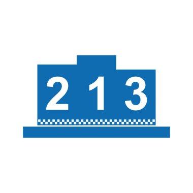 Kazanan podyum düz simgesi, vektör illüstrasyonu