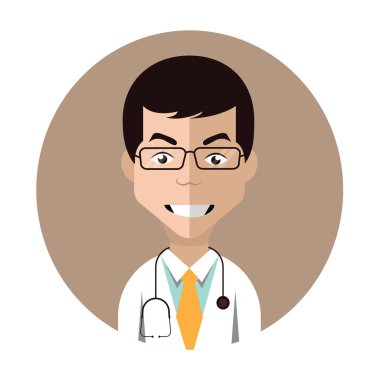 Doktor Avatar karakter ikonu vektör illüstrasyon tasarımı