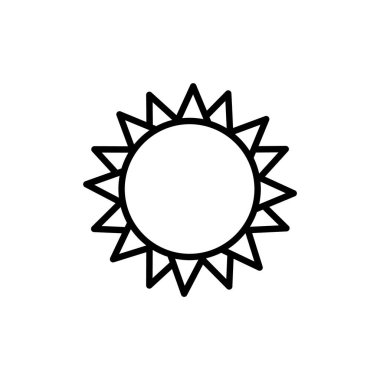 Güneş ikonu vektörü, düz tasarım en iyi moda konsepti