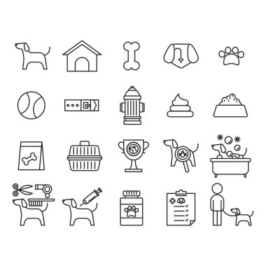 Collection of dog icons flat icon, vector illustration clipart