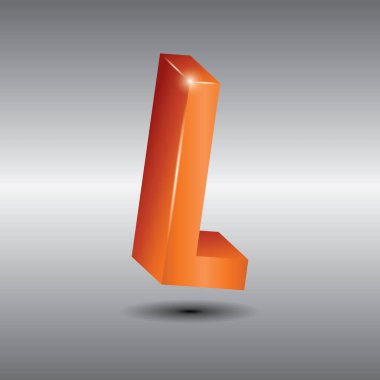 Parlak turuncu harfin 3D tasarımı.