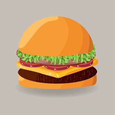 Bir hamburger, vektör illüstrasyonu