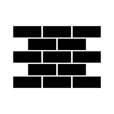 Beyaz arkaplanda siyah tuğla vektör simgesi