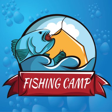 Denizdeki köpekbalığının vektör çizimi