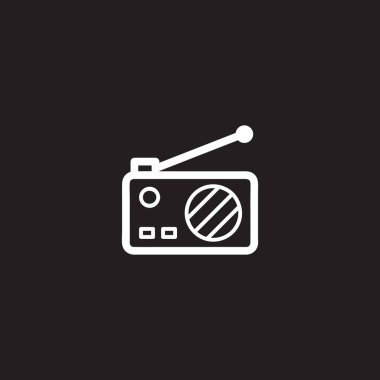 radyo düz simgesi, vektör illüstrasyonu