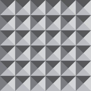 Siyah ve beyaz geometrik şekillerin vektörsüz deseni.