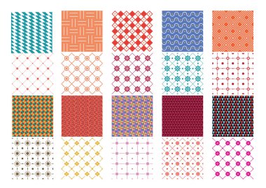 Geometrik şekilli vektörsüz desenler kümesi