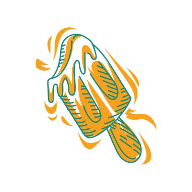 Dondurma külahı, renkli vektör çizimi