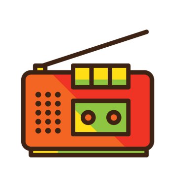 Teyp düz simgesi, vektör illüstrasyonu